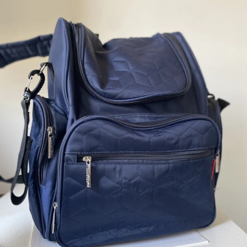 Insular Diaper quilt Bag Packpack Navy  Multi Compartment